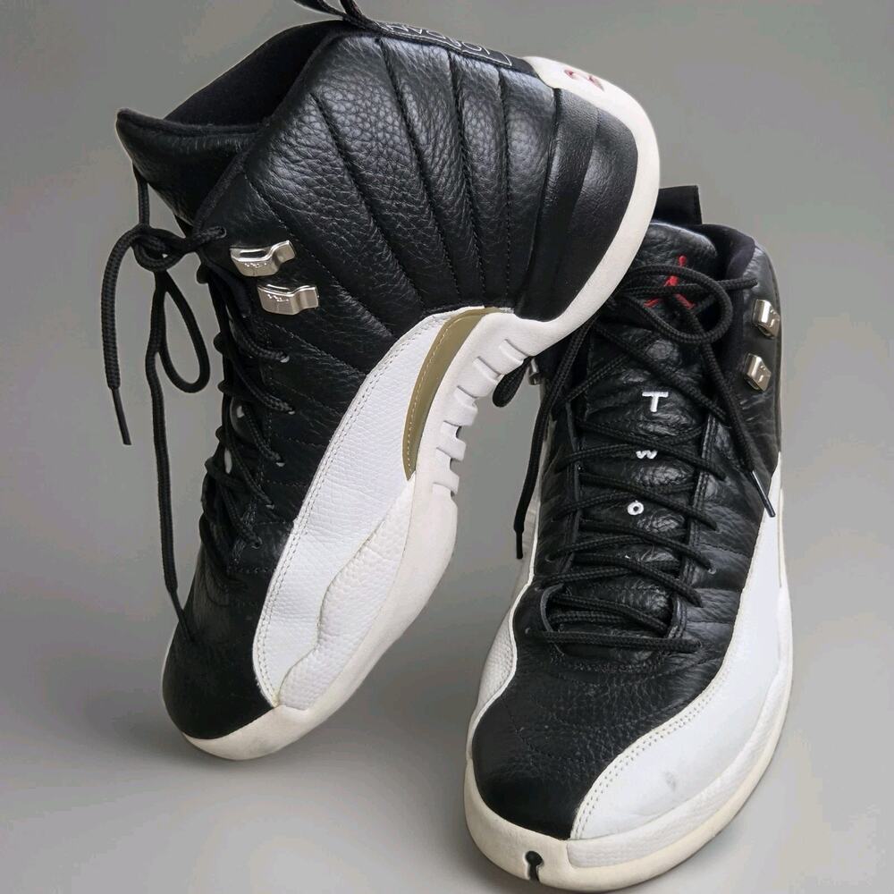 Jordan Air Jordan 12 Men’s US 11 Black/White Colorblock High Top Leather Sneaker
